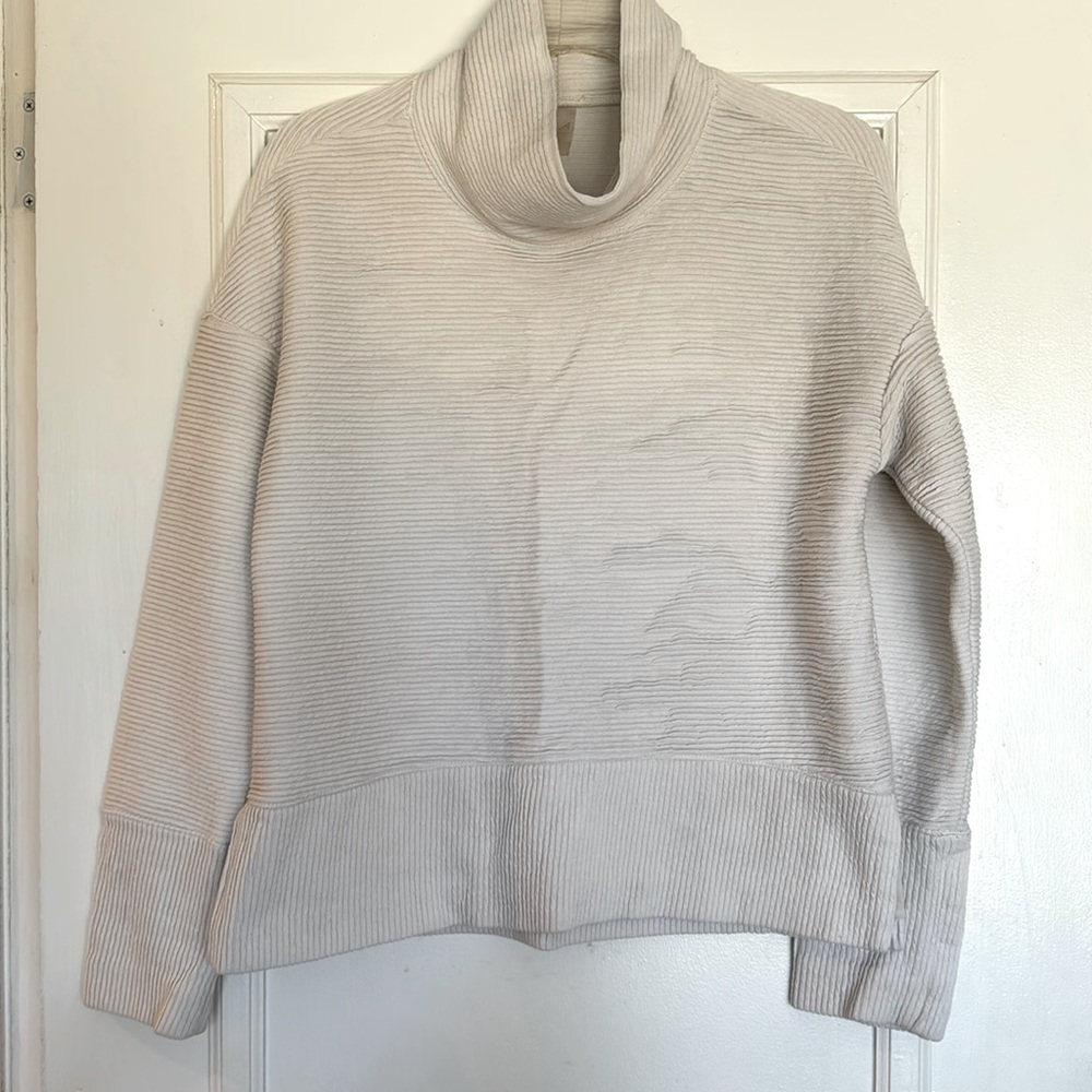 Textured cloud cowl neck sweater